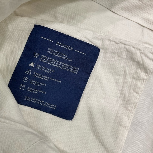 Incotex Chinolino Trousers, Linen and Cotton, White, Men’s Size 38 X 32 - Picture 9 of 16